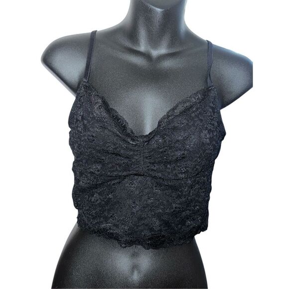 Beautiful Victoria's Secret Black LACE TRIM Tank PAJAMA Top S/P - Picture 1 of 5